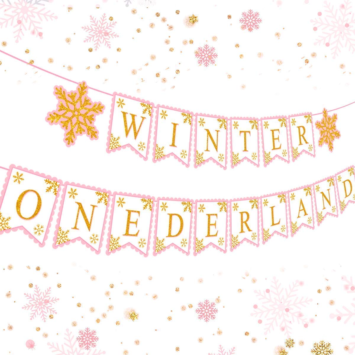 Blue Winter Onederland Birthday Decorations, Winter Onederland 1st Birthday Party Supplies for Boy, Winter Onederland First Bday Decor, Our Little Snowflake Is Turning One Birthday Decorations