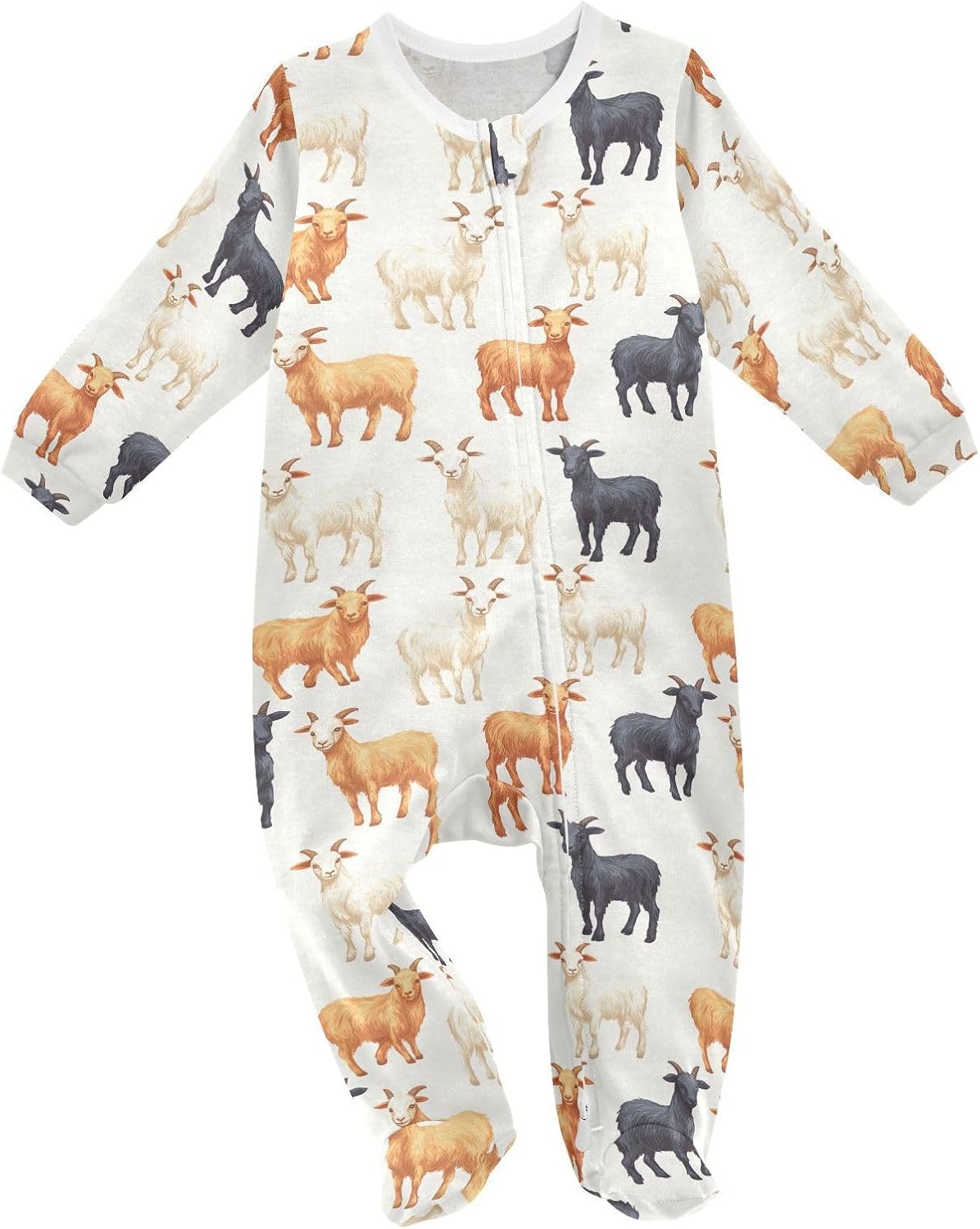 Baby One-Piece Footies Cartoon Acorns Leaves Sleeper Pjs Footed Bodysuit Rompers Zipper for Boys Girls 3M
