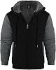 JACKETOWN Mens Sweatshirt Hoodie with Teddy Lining and Zip Warm Winter fleece sweat jacket