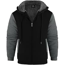 JACKETOWN Men's Sweatshirt Hoodie with Teddy Lining and Zip Warm Winter Fleece Sweat Jacket