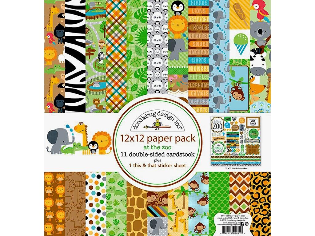 Doodlebug AZ Lot de Feuilles de Papier 12 x 12 pour Scrapbooking