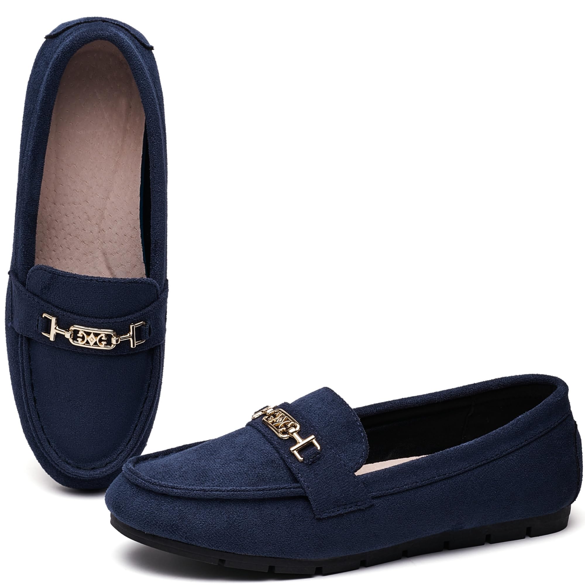XRKJ Loafers for Women Comfortable Slip On Flats with Memory Foam Insole for Daily Wearing