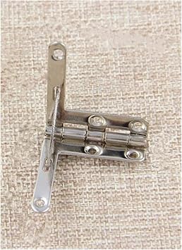 Hinges 10psc/lot Antique Bronze 90 Degree Support Spring Hinge for Wooden Jewelry Box Gift Box Furniture Hardware Accessories 22 * 29cm Color Silver
