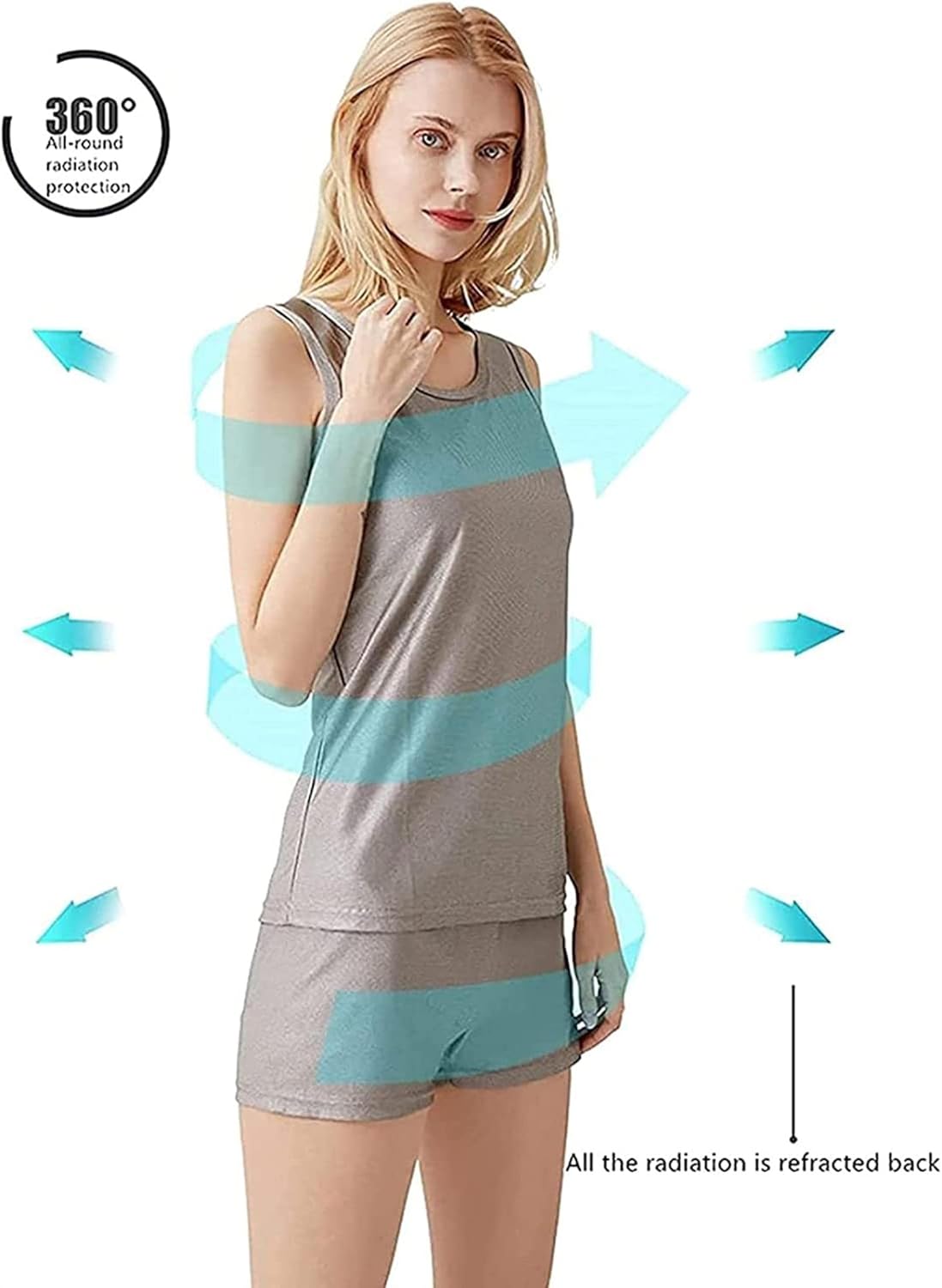 TCXSSL Silver Fiber Camis Tank Dresses,Anti-Radiation Clothes Maternity Top,Maternity Tank Tops for Pregnancy,Silver-Large : Clothing, Shoes & Jewelry