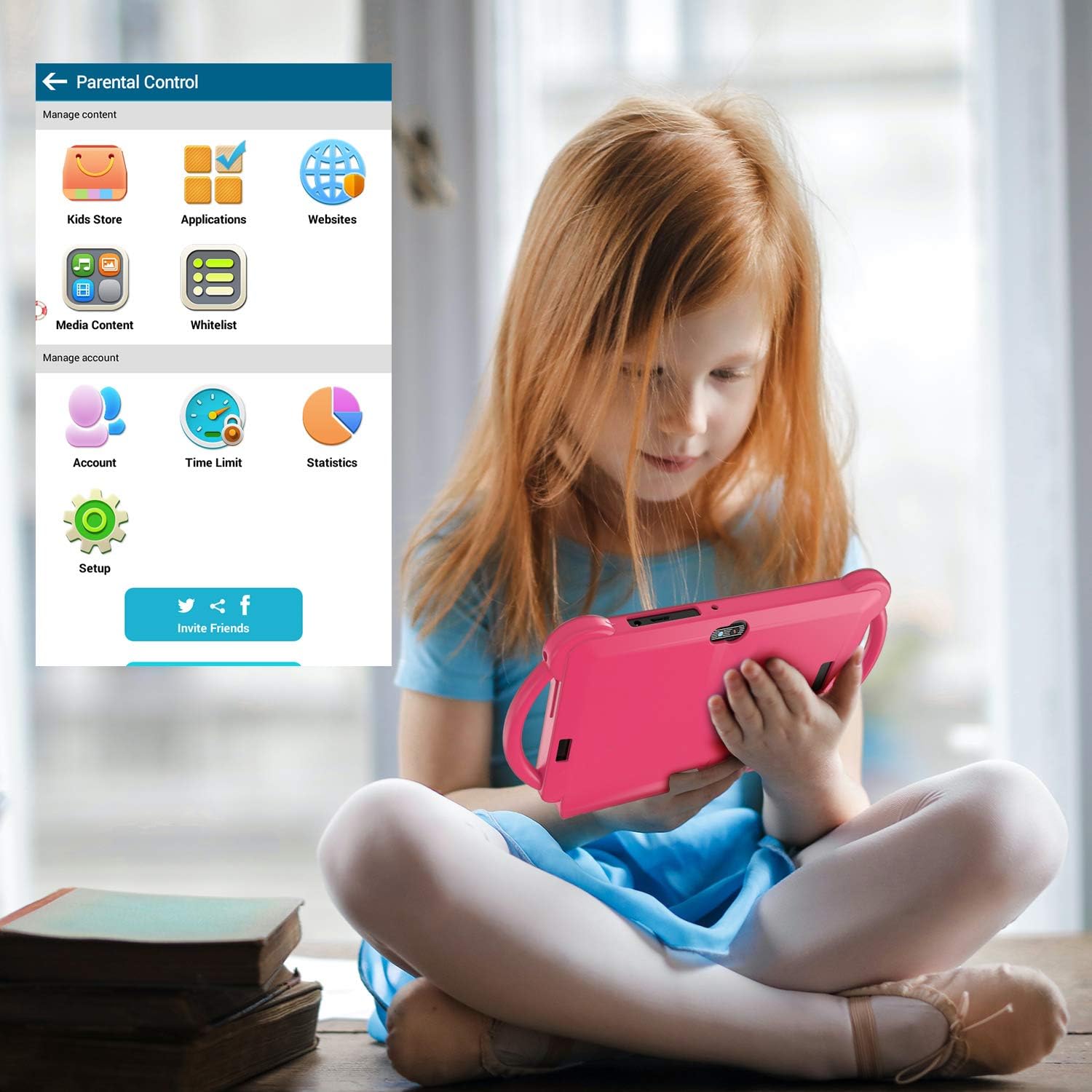 Kids Tablet 7 inch Tablet for Kids Android 11 2GB RAM 32GB ROM Toddler Tablet Eye Protection HD Touch Screen with Dual Camera, Educational, Games, Parental Control, Appropriate Ages Over 3 Years