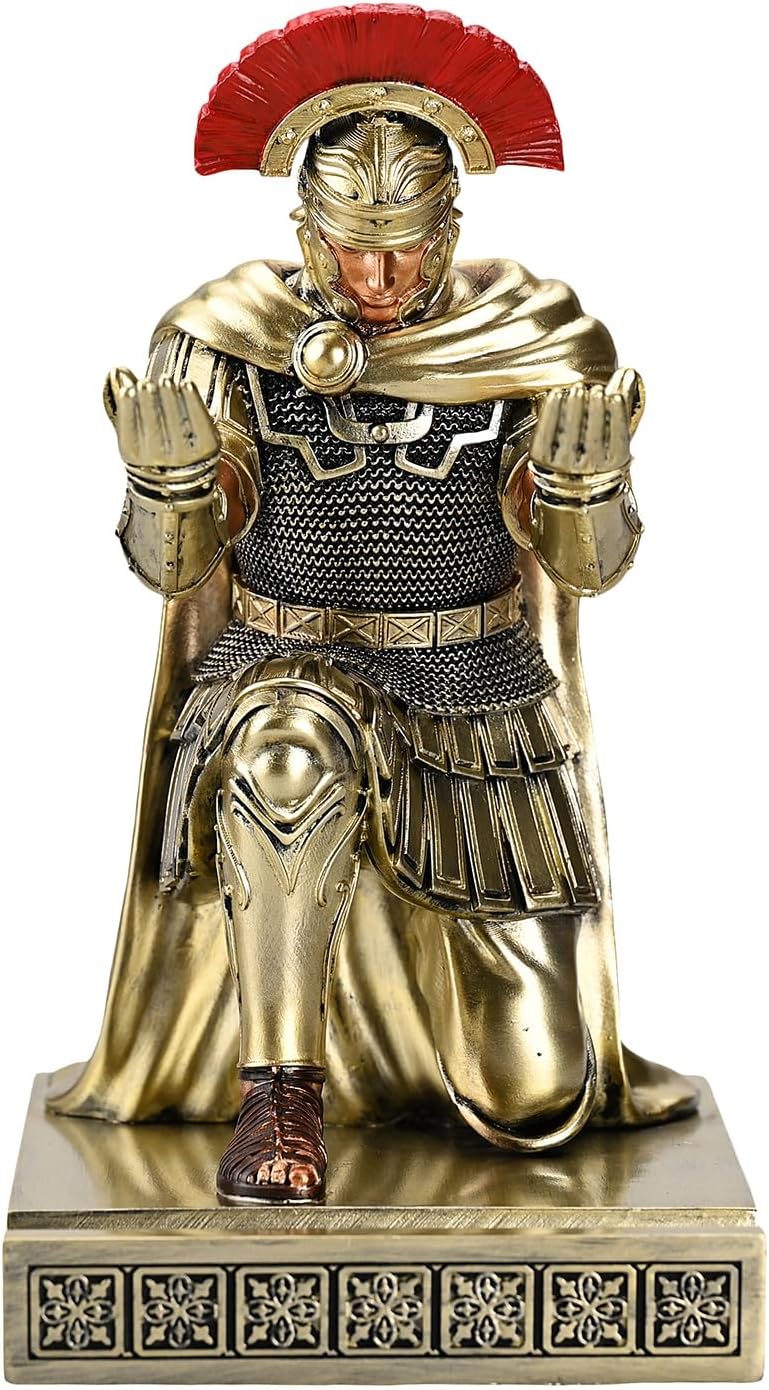 Centurion Cloak Warrior Knight Pen Holder Mobile Phone Stand Desk Organizers and Accessories as Gift for Office and Home (Bronze)