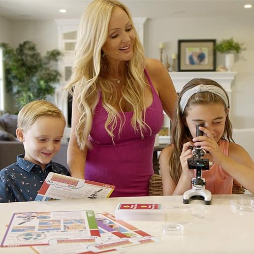 Miniatura 3 de IQCREW - Microscopio prémium de 85 piezas para niños, cámara a color y kit de software interactivo para niños con tarjetas de experimentos educativos