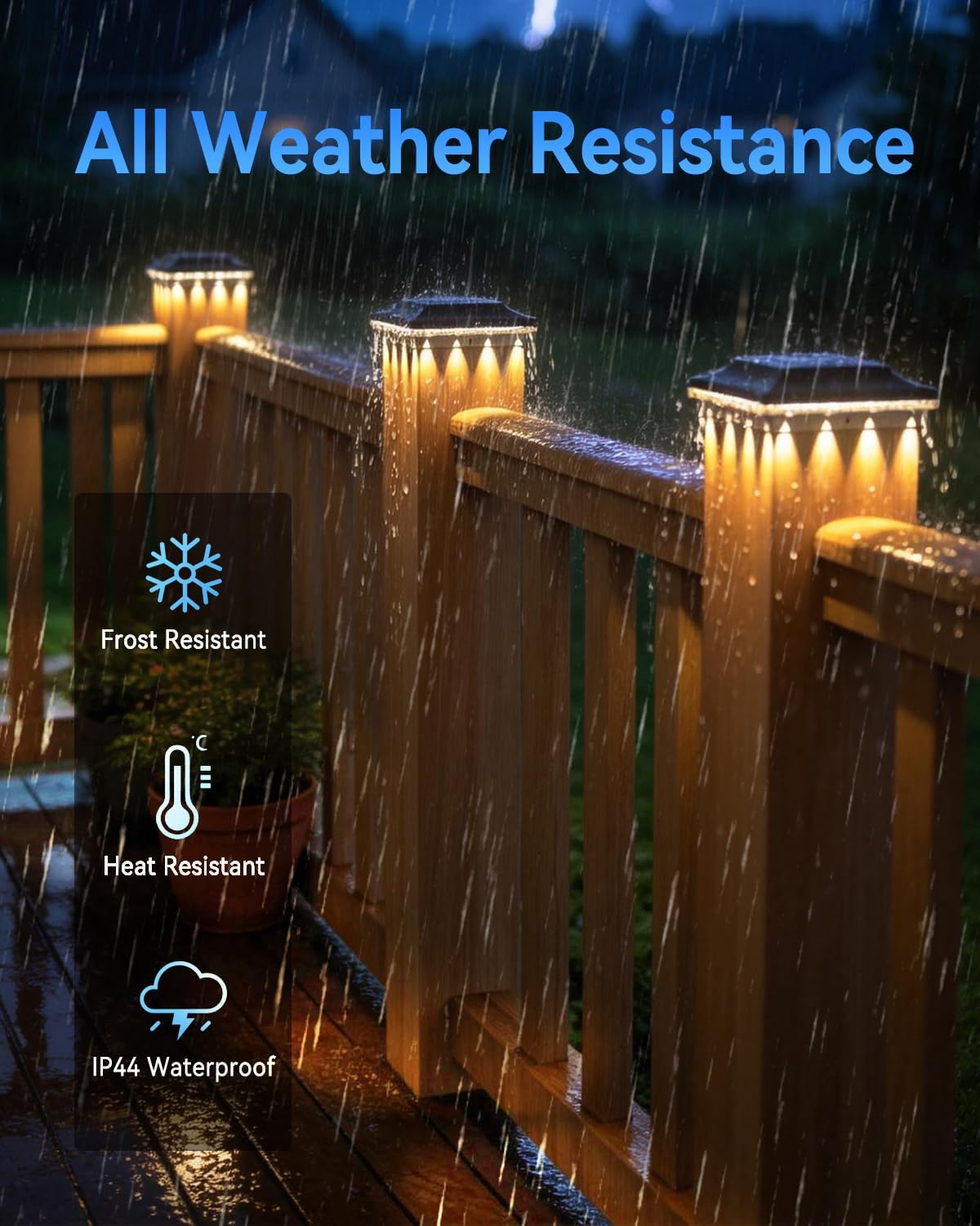 4x4 Solar Post Cap Lights Outdoor 6 Pack, 3 Modes 16 LED Waterproof, Fence Deck Post Lights Solar Powered Fits 4x4 3.5x3.5 Wood/Vinyl Posts, Outdoor Post Lights for Porch Patio Garden Backyard