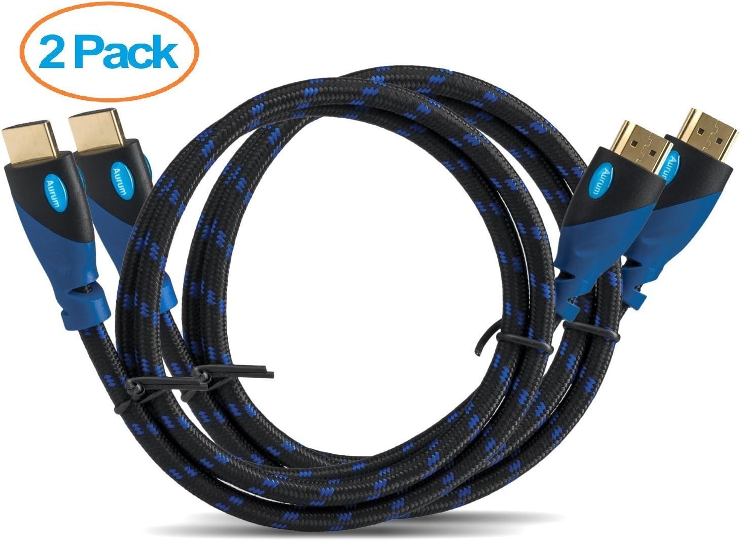 Aurum High Speed Slim HDMI Mini to HDMI Cable with Ethernet - Supports 3D & Audio Return Channel [Latest Hdmi Version Available] Pack of 2 - 1.5 Feet