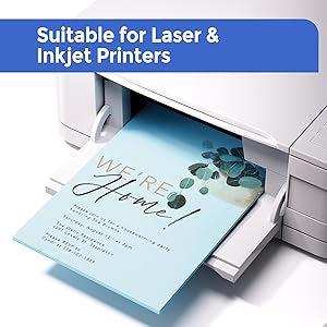 100 Sheets Blue Cardstock Paper, Cardstock Printer Paper 8.5 x 11, 92lb/250gsm Card Stock, Heavy Thick Printing Papers, Copy Papers for School Office Supply,DIY Card,Art, Tag,Invitation,Construction