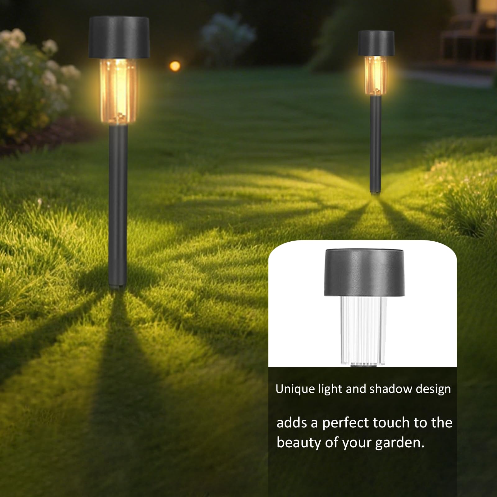 Hqynss Solar Lights Outdoor Garden Landscape Pathway, 12 Pack Solar Powered Stake Lights, LED - Image 3