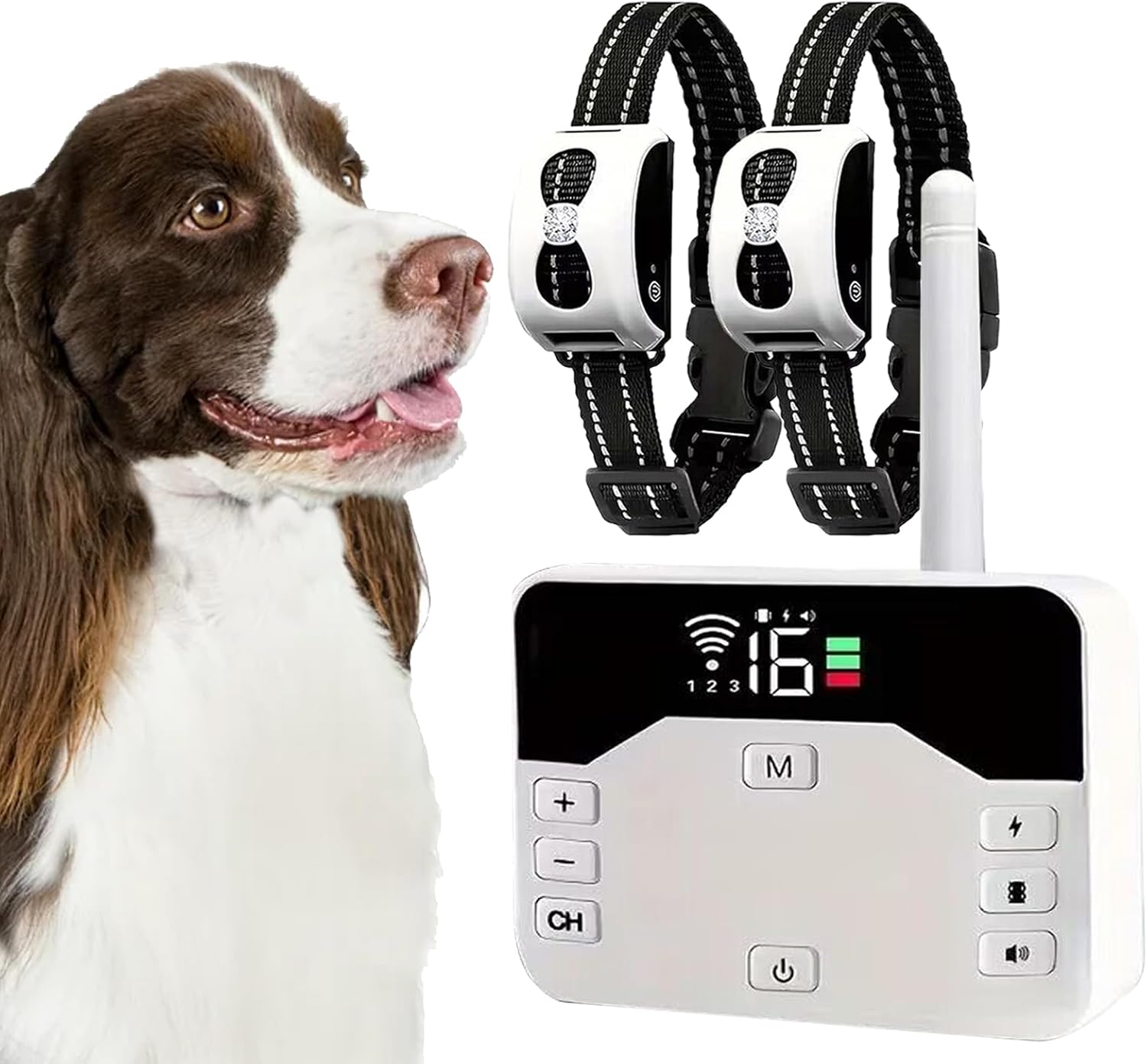 Wireless Dog Fence, Pet Boundary Containment System For 1/2/3 Dogs, Waterproof & Rechargeable Training Collar Receiver, Adjustable Range Up to 1640ft, Electric Pet Fence for Stubborn Dogs,for2