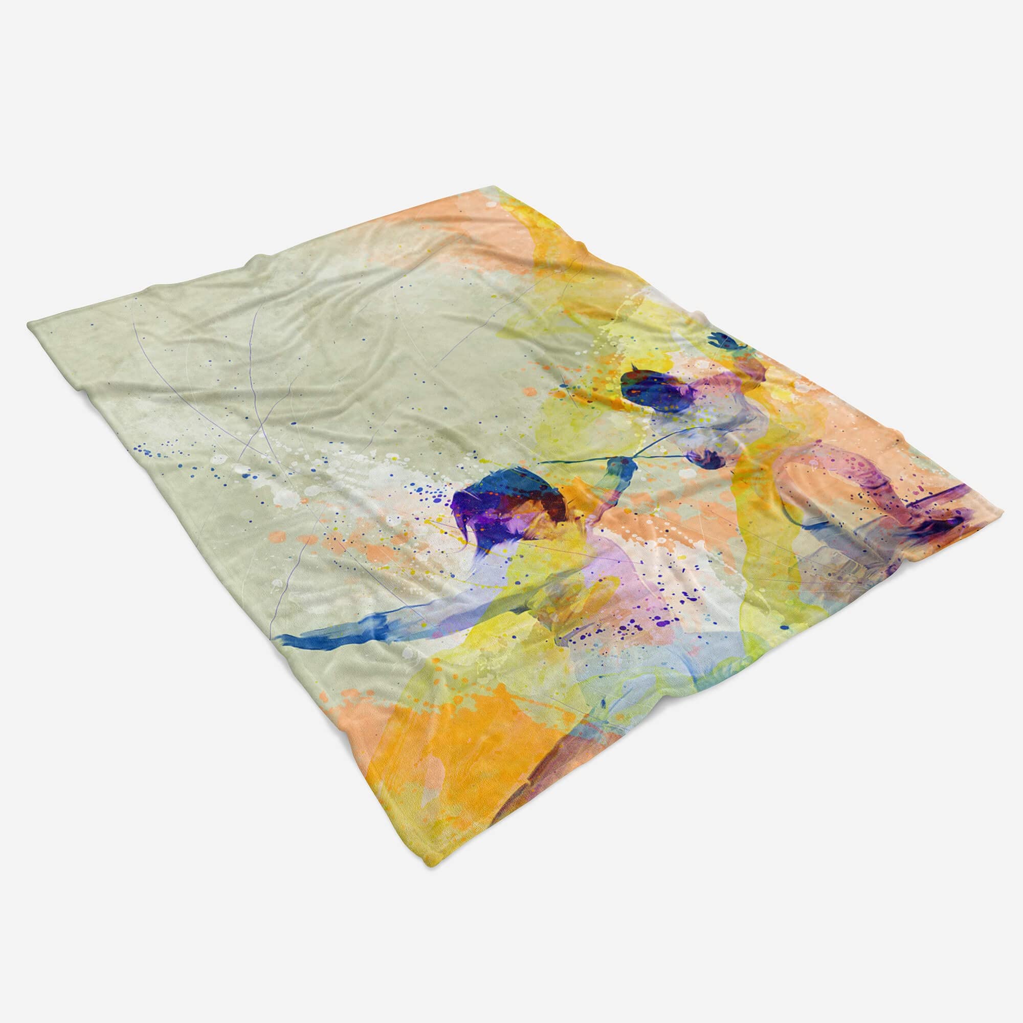 SplashArt Sport Handtuch Strandhandtuch Saunatuch Kuscheldecke Kunstvoll Fechten III SPOR Größe 180 x 130 cm (Tagesdecke - Sherpa Flies)