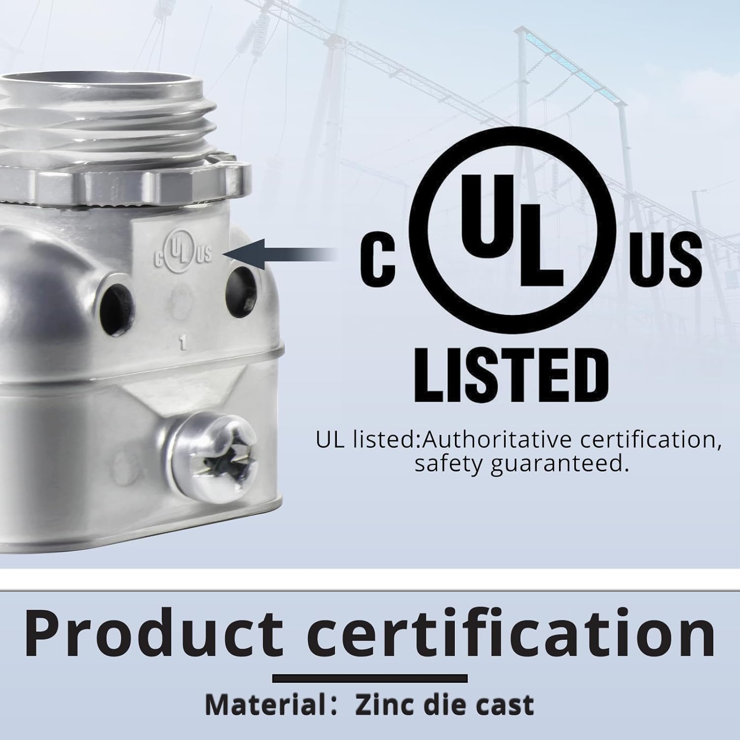 40pcs 3/8” Duplex Flexible Metal Conduit Connectors,Double Barrel MC Connector for Wire Box, Zinc Die Cast Strap Type for 1/2" Knockout 14/2-10/3 Cable