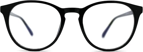 SA106 Gafas de computadora de filtrado de luz azul con borde de cuerno de plástico fino de ojo de cerradura redondo