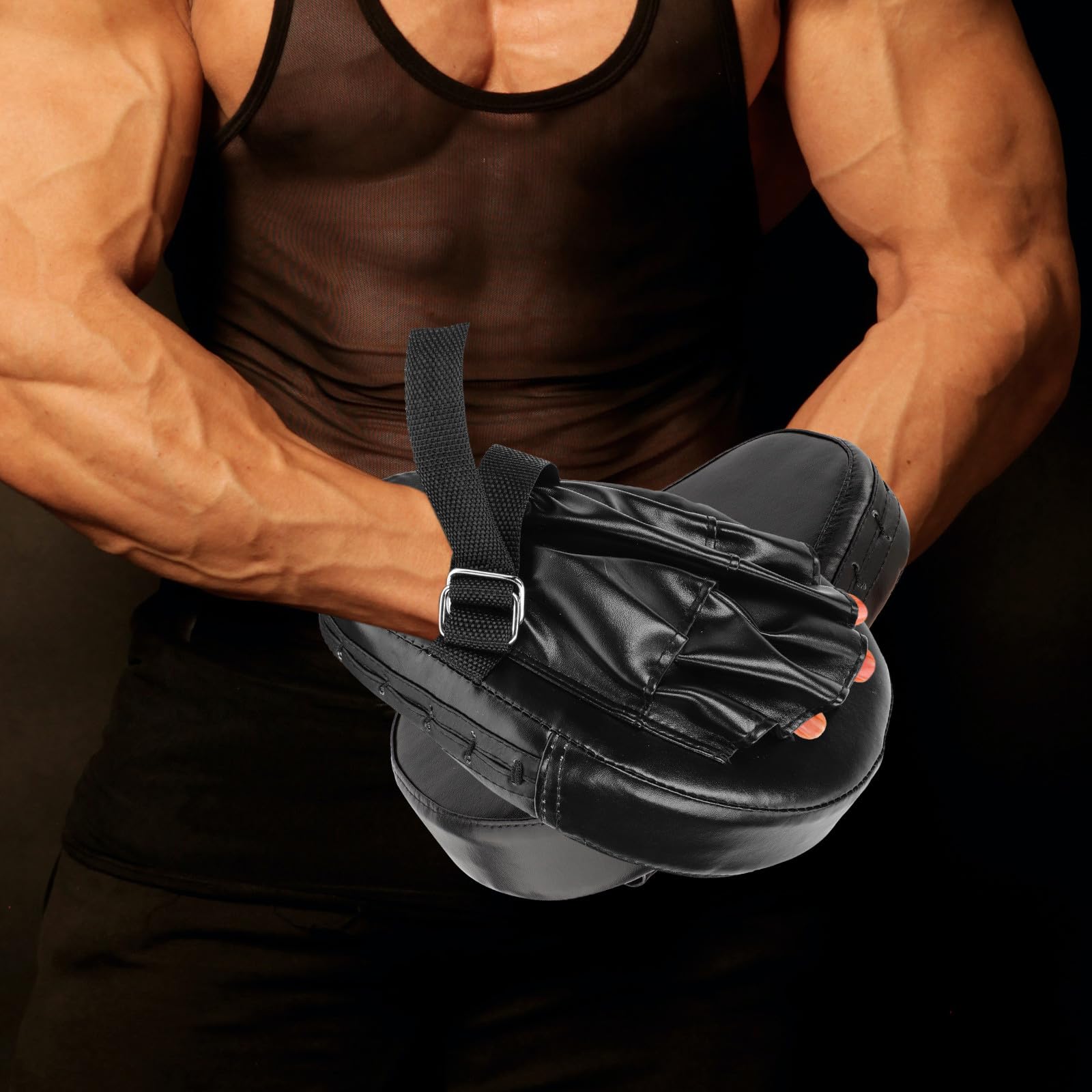 Handpratzen Boxen 2 Stück Schwarz mit 3-lagiger Pu-schwamm-konstruktion Sicher und Robust gegen Stöße für Kampfsport Training und Muay Thai