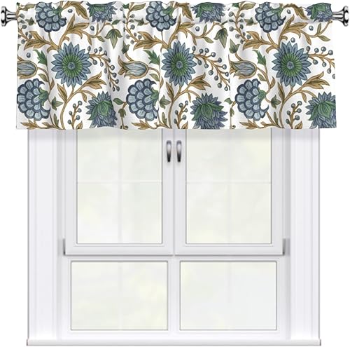 Miniatura 12 de Cenefa navideña para ventana - Cenefa de cortina de muñeco de nieve con bolsillo para varilla, árbol de Navidad, copo de nieve, tratamiento rojo