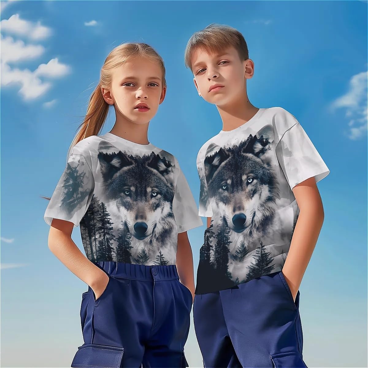 Fire Dragon Boys Girls 3D Graphic Printed T-Shirts Short Sleeve Summer Shirts tees for 6-16 Years
