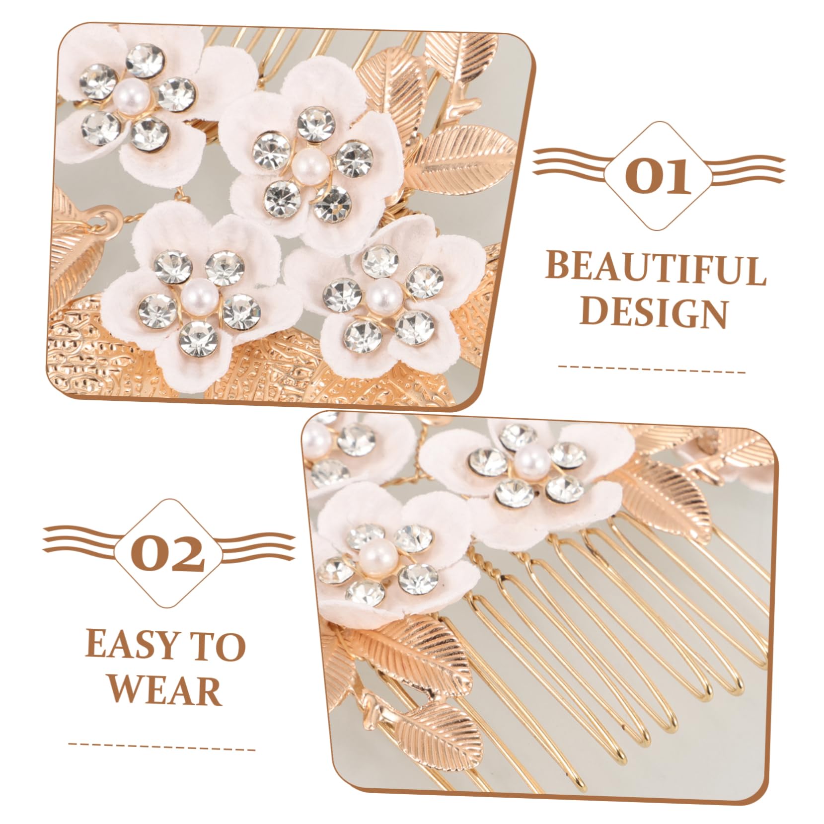Beavorty 5 Sets Blätter Und Blumen Haarkamm Braut Haarschmuck Kopfschmuck Für Hochzeitsdekoration Blumen Haarschmuck Für Frauen Vintage