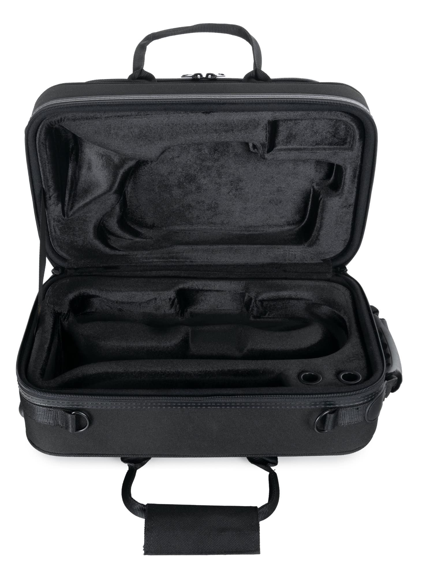Étui Léger Lechgold pour Cornet - Lightcase pour tous les cornets courants avec pistons Perinet - Rembourrage thermique - Poche extérieure - Harnais sac à dos - Embouchure et accessoires - Noir