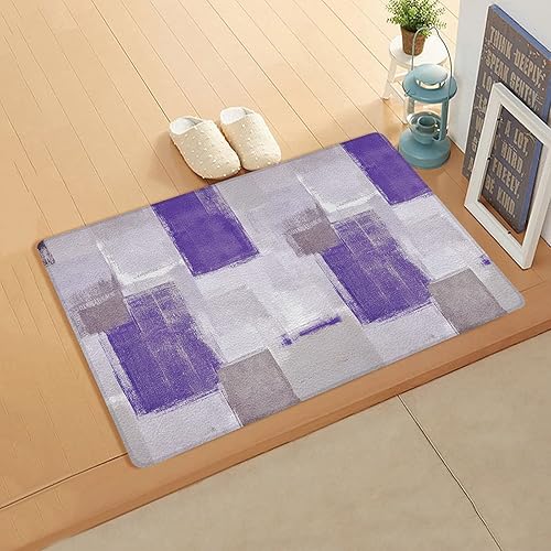 Tapete abstracto de pintura al óleo degradada, arte moderno, elegante, morado, antifatiga, para cocina, baño, tapete acolchado, lavable, de
