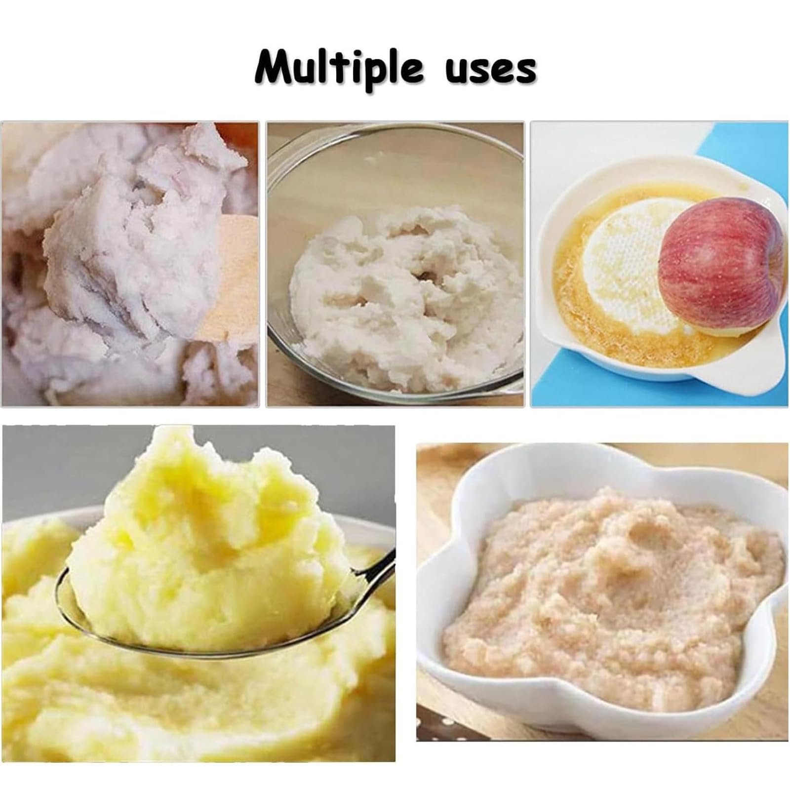 Kommerzielle Kartoffelpresse - 750 W Edelstahl Stampfer mit Mahlschaft, hohe Leistung für Knoblauch und Tomaten