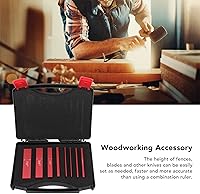 Vista 5 de plplaaoo Barras de configuración de aluminio, medidor de altura ajustable, bloques de configuración de carpintería, juego de medidores de altura