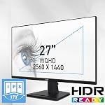 MSI PRO MP275Q Moniteur de bureau 27 po 1ms (MRPT) WQHD - Panneau IPS 2560 x 1440, 100 Hz, écran convivial, haut-parleurs intégrés, inclinable - HDMI 2.0b, DP (1.2a)