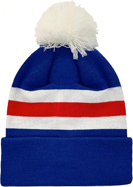 fan originals Retro Football Knitted Hat in Rangers Colours Blue White Red