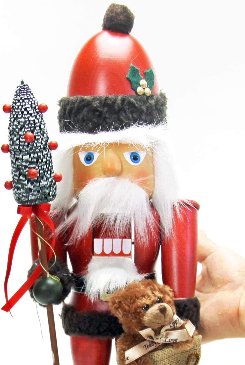 Christian Ulbricht German Christmas Nutcracker Santa Claus with Teddy - 44,5 cm / 18 inch - Authentic German Erzgebirge Nutcrackers