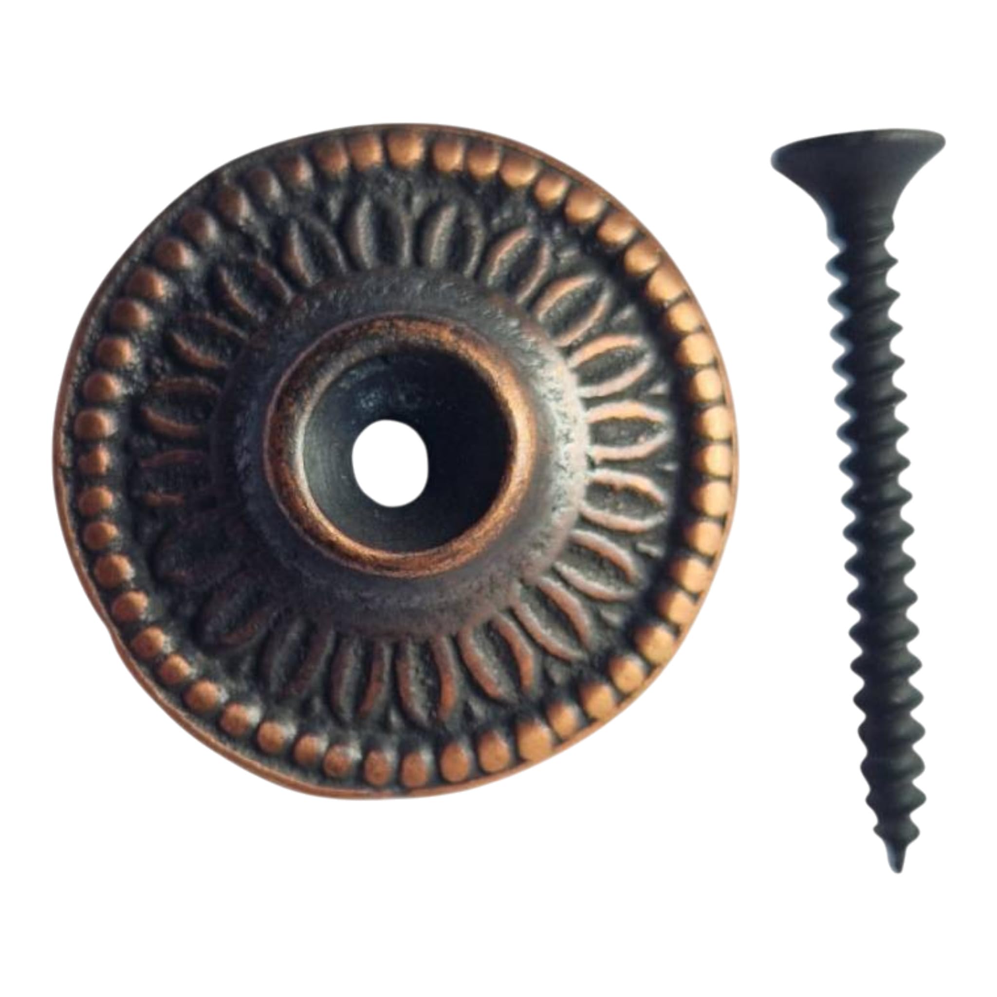 Replacement Solid Brass Door Knocker Striking Plate,Unlacquered Finish (Antique Copper)
