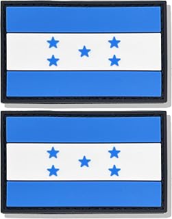 stidsds 2 Pack Honduras Flag Patch Honduran Military Tactical Patch Honduras Flags PVC Hook and Loop Fastener Patches for Clothes Hat Backpacks Pride Decorations