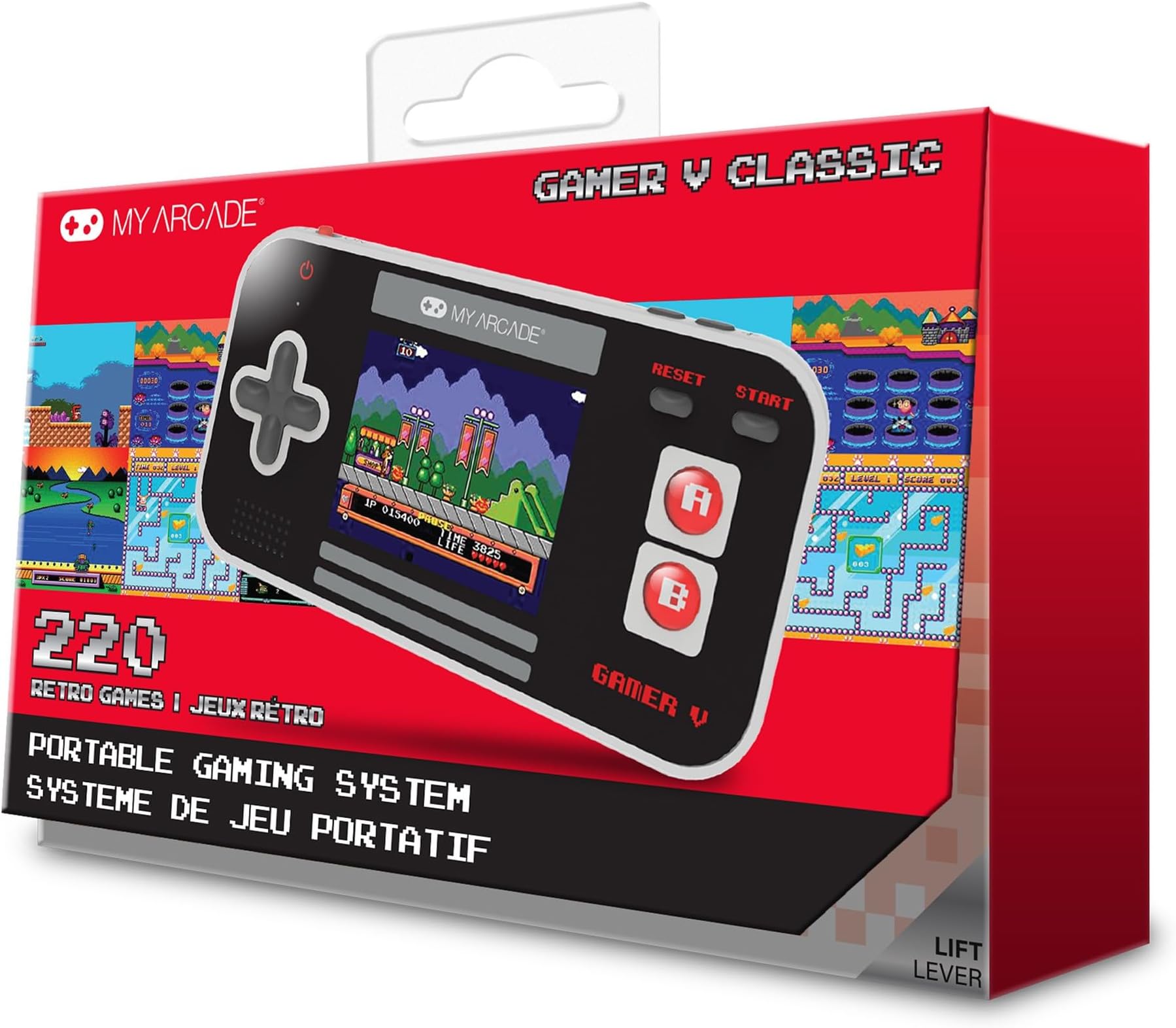 My Arcade Gamer V Classic-Red: Portable Gaming System with 220 Games, 2.5" Color Display, Pocket Size (DGUN-3911)