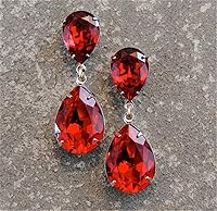 Vista 5 de Diamantes de imitación para coser, Choupee 130 piezas de piedras rojas para coser con base metálica y engaste de garra, formas mixtas, gemas