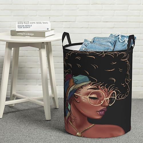 Miniatura 8 de Gbuzozie Cesta redonda para ropa sucia afroamericana, cesta de almacenamiento para juguetes, organizador de ropa, para el hogar, baño, dormitorio,