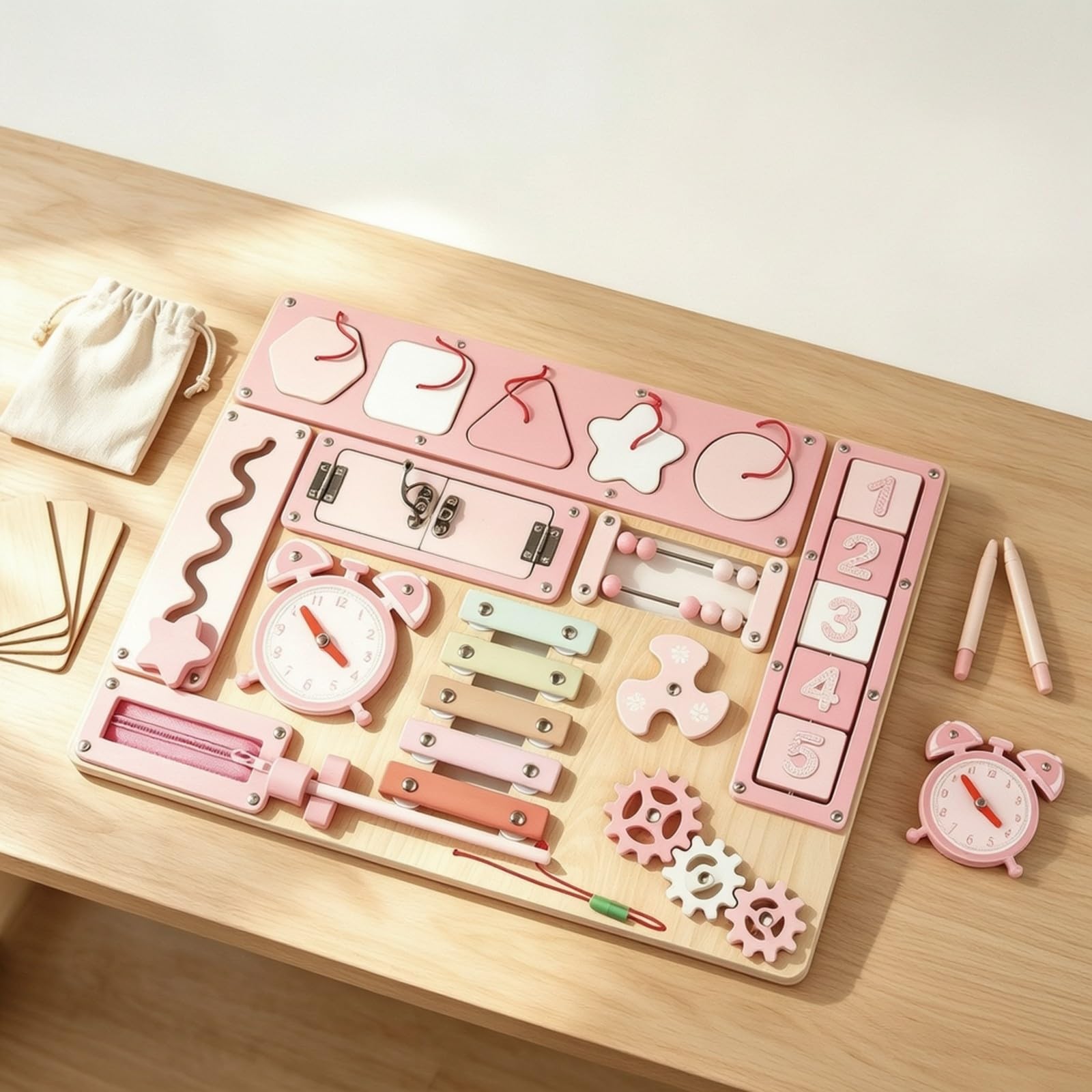 2 Pezzi Busy Board Pedagogico Leggero,