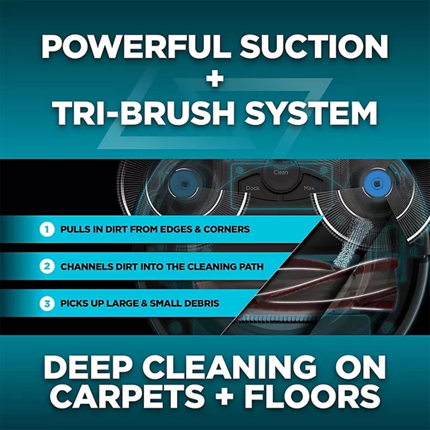 Shark ION Robot Vacuum, Wi-Fi Connected with Bonus Dual Edge Side Brushes, UR755, Black