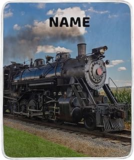 Vintage Steam Train Blanket Throw Blankets for Kids Toddler Boys Adults Gifts Soft Warm Cozy Funny Flannel Blankets for Bedding Decor Bed Bedroom 50