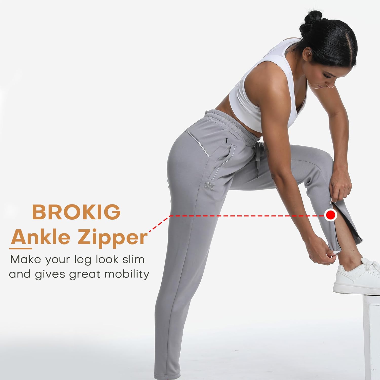 BROKIG Women's Cloudloft Joggers Zipper Pocket,Casual Soft Sweatpants Athletic Tapered Pants for Women Lounge Workout - Image 5