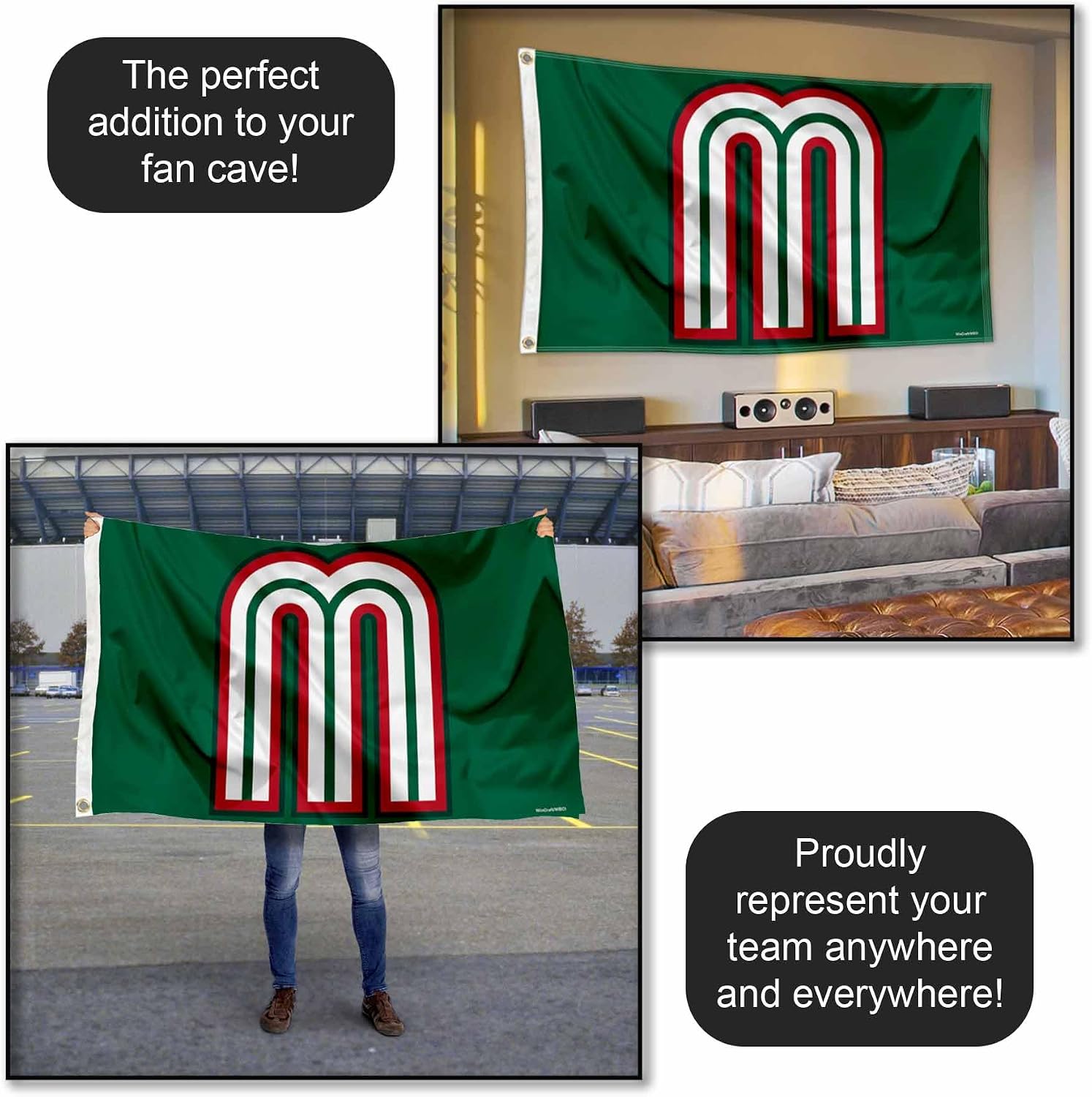 Mexico Baseball Logo 3x5 Large Grommet Banner Flag