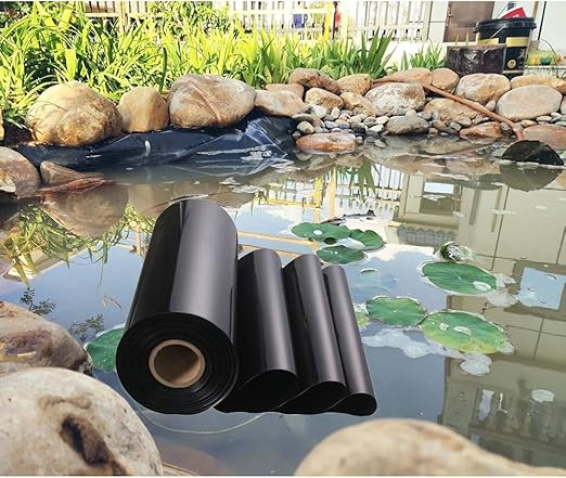 Image hubzclbl Impermeable Film Rubber Pond Liner Garden Fountain Enhancement Film Soft Bouncy Tear Resistance Tarpaulin,customizable (Color : Black, Size : 2.4x3m) (Black 1x100m)