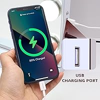 Vista 2 de Vantii - Espejo de tocador Hollywood con luces, carga USB, 22.8 x 18.1 pulgadas, espejo de maquillaje iluminado con 15 bombillas LED regulables, 3