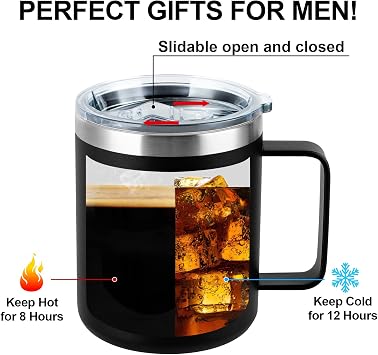 Thin Blue Line Police Mug Retirement Gifts Travel Mug With Lid for Coffee Cup Cold Drinks Back The Blue Gear Correctional for Him 12oz