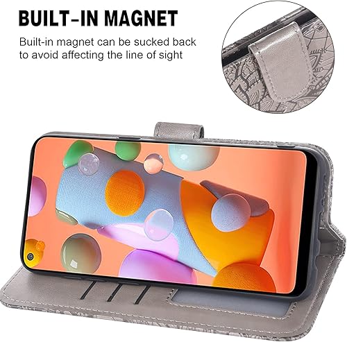Miniatura 3 de Asuwish Funda compatible con Samsung Galaxy A11 y protector de pantalla de vidrio templado, accesorios, tarjetero con función atril de encaje,