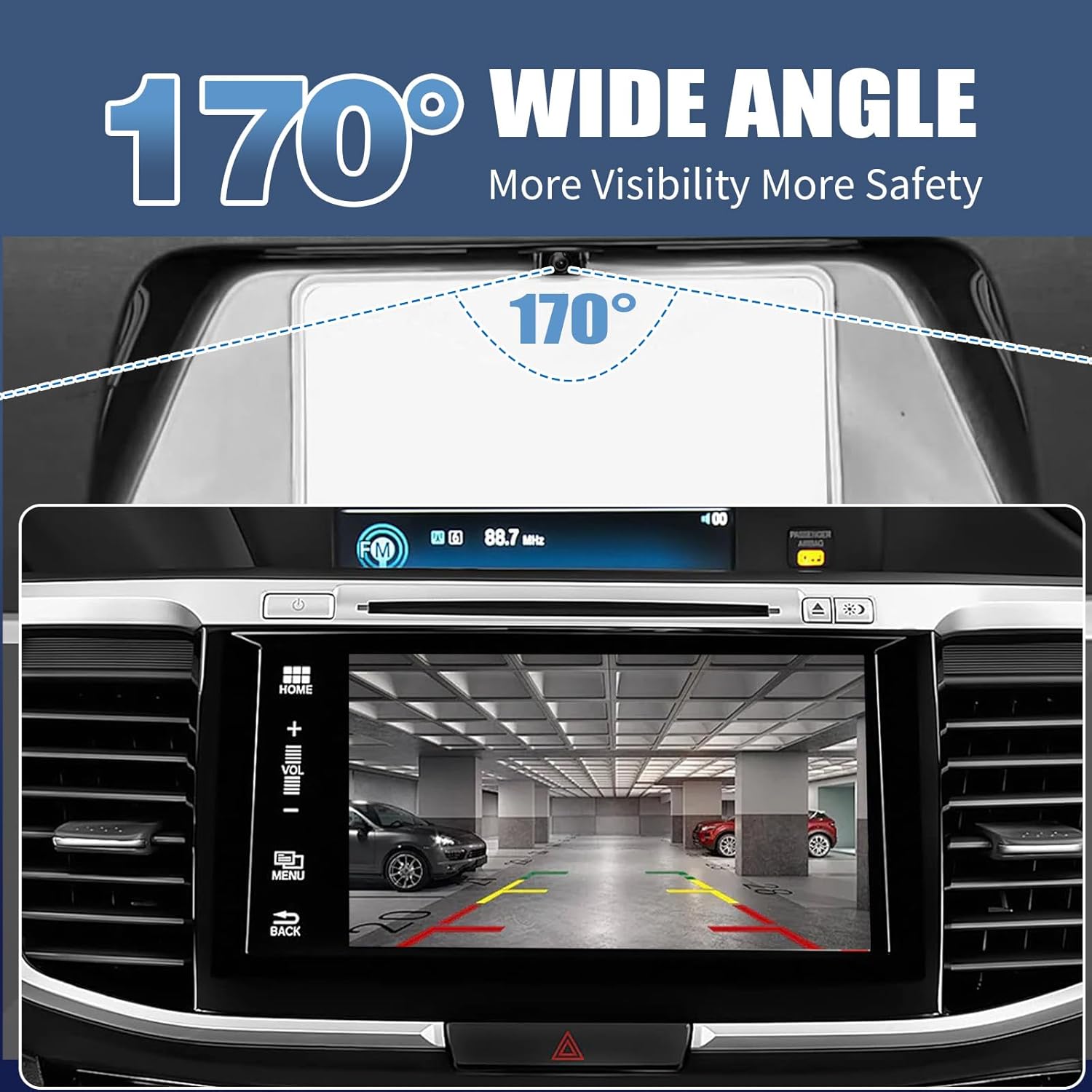 Backup Camera Rear View Camera Fit for Honda Accord 2014 2015 2016 2017 Parking Park Assist Camera Replaces #39530-T2A-A21 39530-T2A-A31 39530-T2A-U110-M2