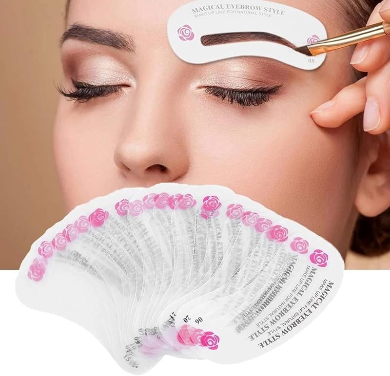 24 plantillas para dar forma a cejas, kit de plantillas para el cuidado de cejas Kalolary | Plantillas para dar forma Herramientas de bricolaje para dar forma a las cejas