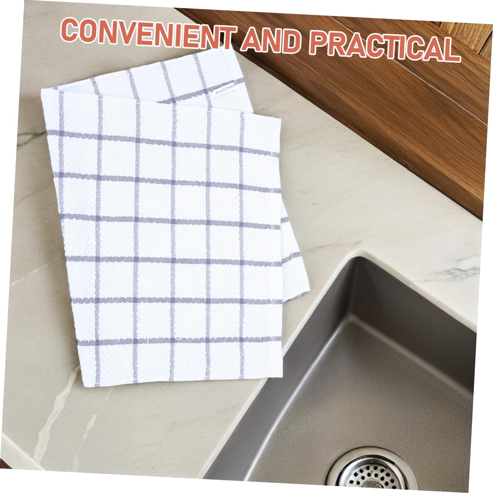Amosfun 6piezas Paño de Cocina de Algodón Absorbente Paños Multifuncionales para Lavar Platos Trapos Reutilizables Toallas para Limpiar Manos Cocina