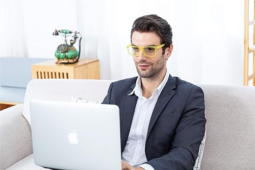 Miniatura 4 de Lentes ligeros para computadora con bloqueo de luz azul, marco acrílico antialérgico, antifatiga ocular para mujeres y hombres
