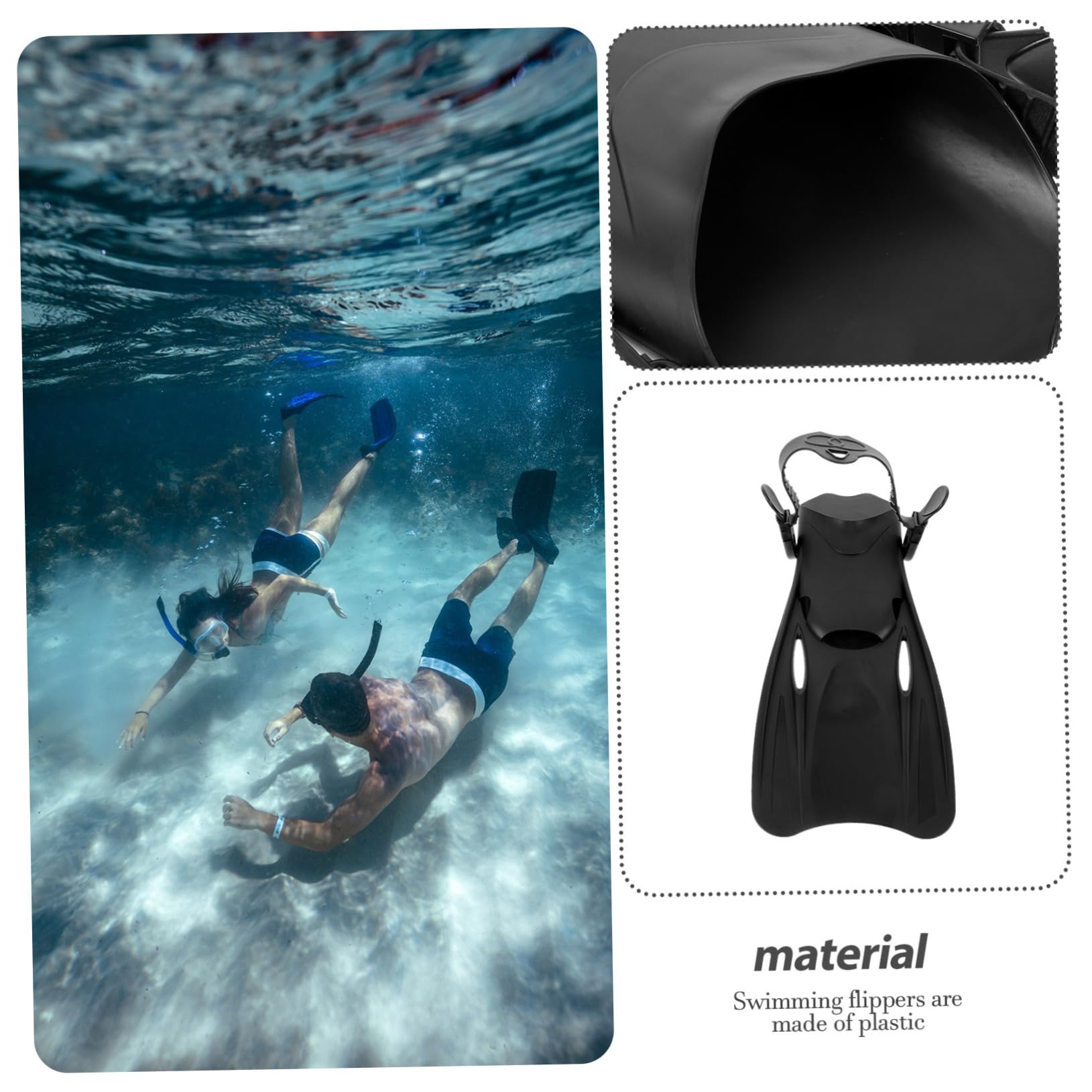 Yardwe Schwimmflossen Schwimmschnorchel Schnorcheln Schwebend Schwimmbad Paddel Strand Erwachsene Schwimmkappe Schwimmen Ohrstöpsel Sup Flipper Schwimmweste Plastik Black