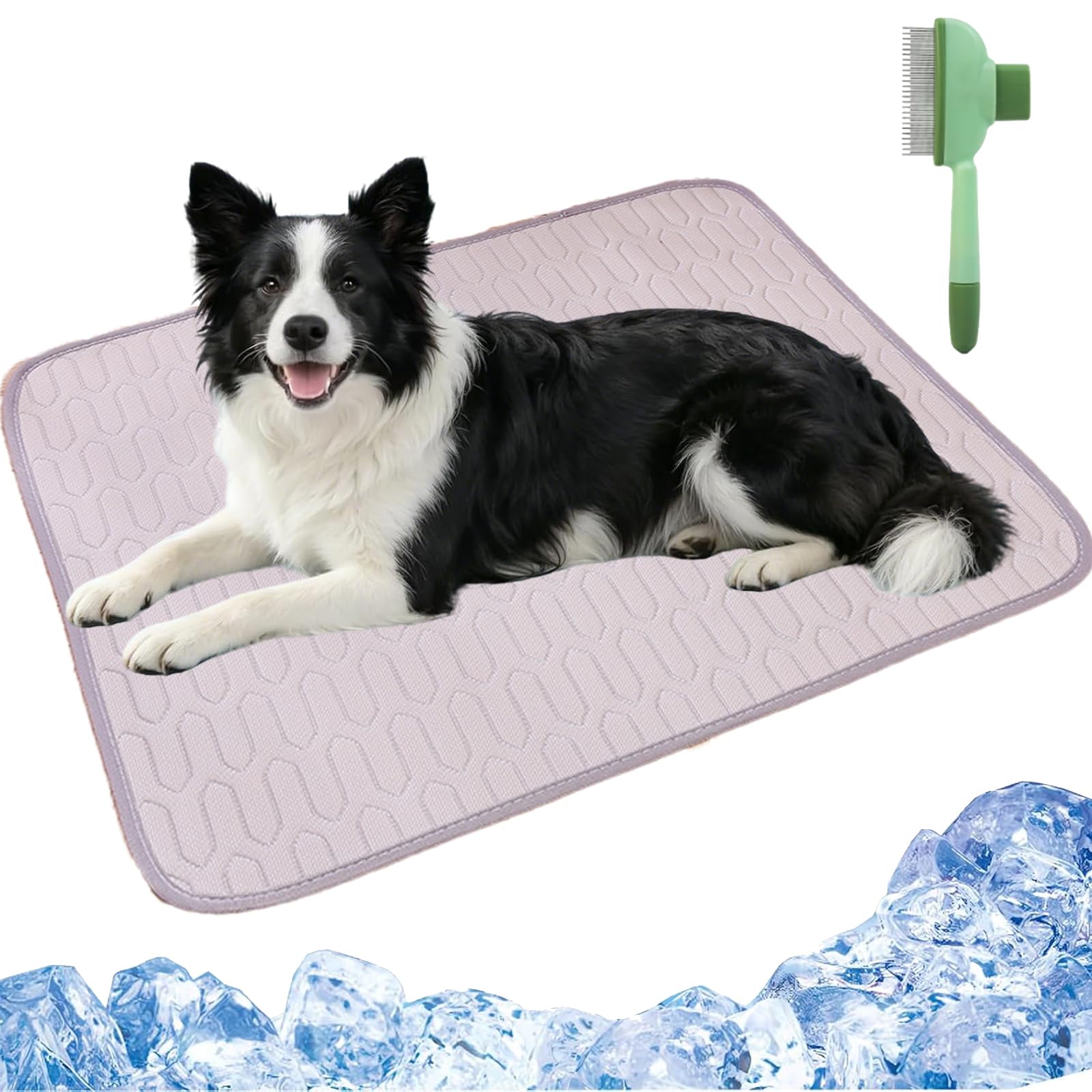 Dog Cooling Mat, Self Cooling Pet Pad for Dogs & Cats, Non Slip Washable Portable Cooling Dog Bed, for Small Medium Large Pet, for Crate, Car, Travel, Indoor Outdoor Use (Gray, XS-40×30cm)